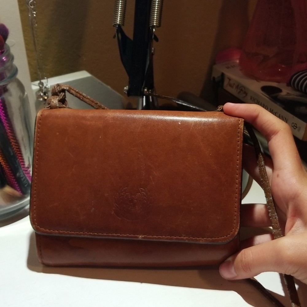 A leather strap wallet